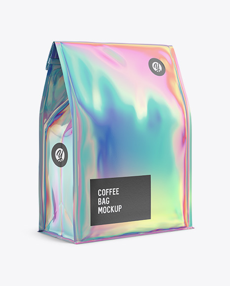 ホログラフィックデザインのコーヒーバッグ
